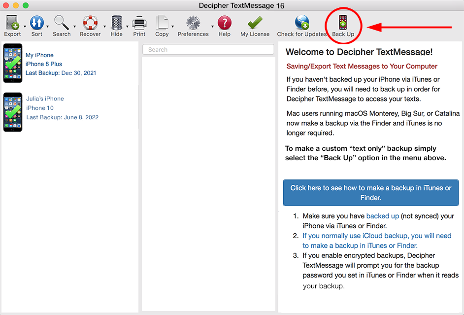How to make a "text only" back of your iPhone text messages if you don't have enough hard drive space to back up your iPhone or iPad. 