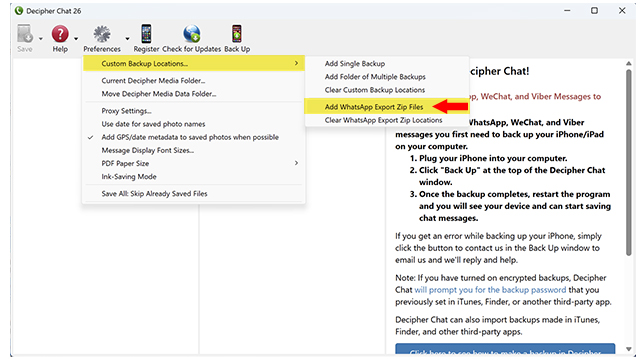 Save and export WhatsApp messages from Android phone to PDF on any computer with third-party app Decipher Chat.