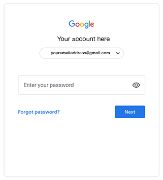Sign into your Google Gmail account in order to save iPhone text messages to Google Drive.