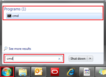 Windows 7 opening command prompt